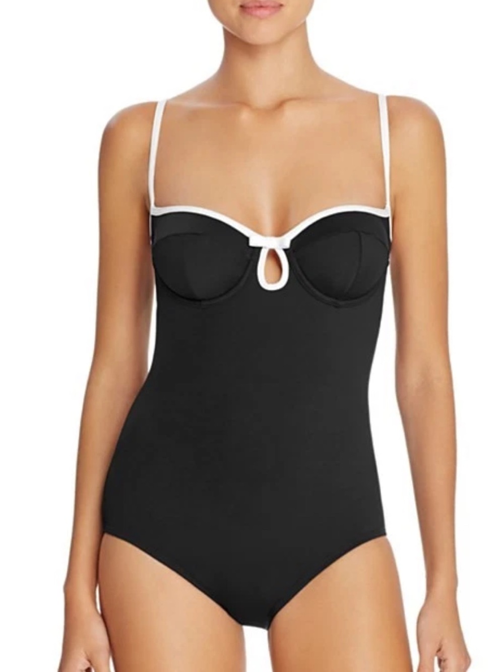 Kate Spade Plage Du Midi Black UW One-Piece Swimsuit Women's L